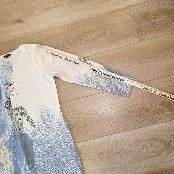 Sempre Woman's Dress Designed In Italy Human Artwork Leopard Sz M - Picture 8 of 12